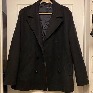 Tommy Hilfiger wool coat, like new, black, size L